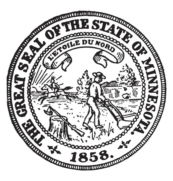 Das Große Siegel Des Staates Minnesota Dieses Kreisförmige Siegel Hat — Stockvektor