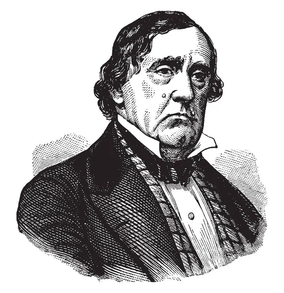 Lewis Cass 1782 1866 Était Officier Militaire Américain Homme Politique — Image vectorielle