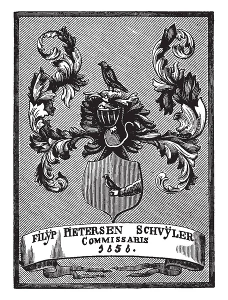 Das Wappen Von Filyp Pietersen Sch Yler 1856 Darin Ein — Stockvektor
