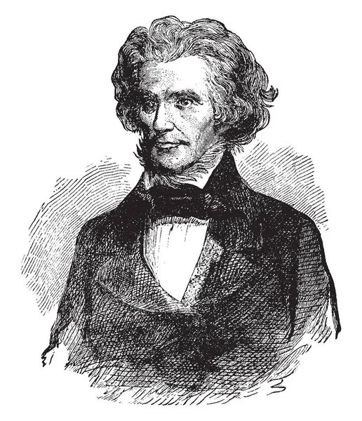 John C. Calhoun, 1782-1850, o bir devlet adamı ve Güney Carolina ve Amerika Birleşik Devletleri 1825 itibaren 1832 yedinci Başkan Yardımcısı politik kuramcı, vintage çizgi çizme veya oyma illüstrasyon yapıldı.