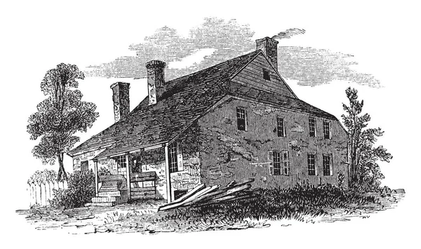 Merkez Newburg, vintage çizgi çizme devrimci savaş George Washington sırasında kurmak veya illüstrasyon oyma.