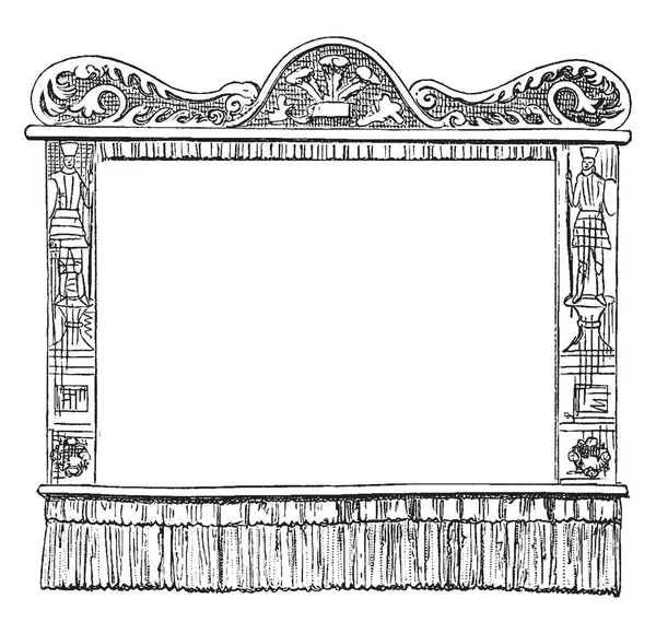 Boş kukla devlet tasarım, vintage çizgi çizme veya oyma resimde iki adam var.