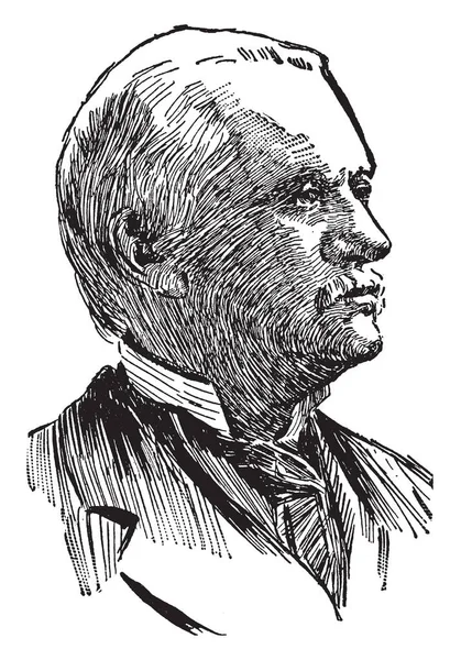 ジョン タイラー モーガン 1824 1907 年彼は同盟の政府軍の将軍の間アメリカ南北戦争 ビンテージの線描画や彫刻イラスト — ストックベクタ