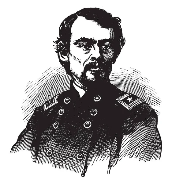 Franz Sigel 1824 1902 Fue Oficial Militar Alemán Revolucionario Inmigrante — Vector de stock