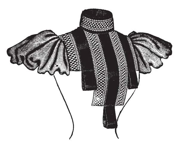 Fantasia York Tem Vestido Colarinho Extravagante Desenho Linha Vintage Gravura —  Vetores de Stock