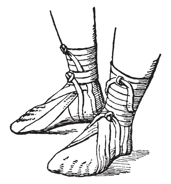 Römische Sandale Unterscheidet Sich Von Griechischen Sandalen Vintage Linienzeichnung Oder — Stockvektor