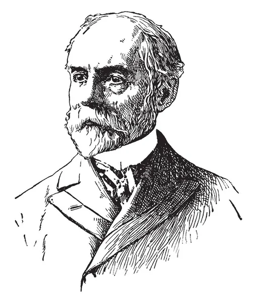Whitelaw Reid, 1837-1912, ABD'li politikacı, gazete editörü ve İngiltere, vintage çizgi çizme veya oyma illüstrasyon ABD Büyükelçisi olduğunu