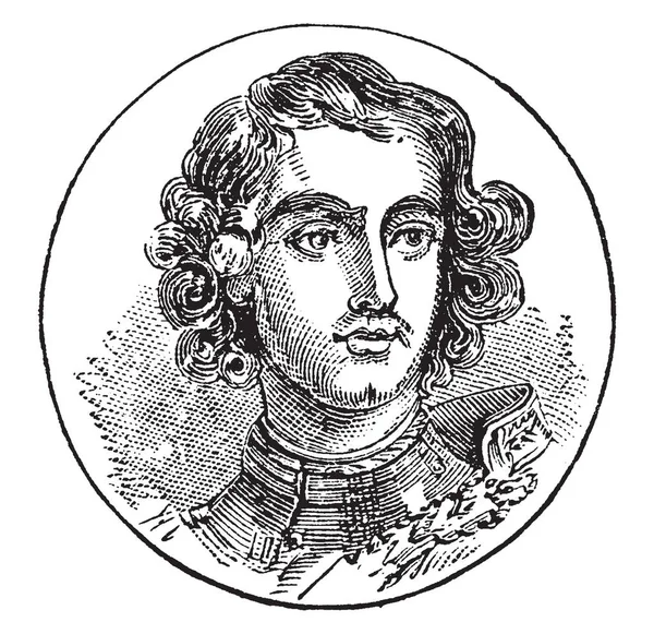 Peter ı., 1672-1725, Rusya, vintage çizgi çizme veya oyma illüstrasyon İmparatoru oldu