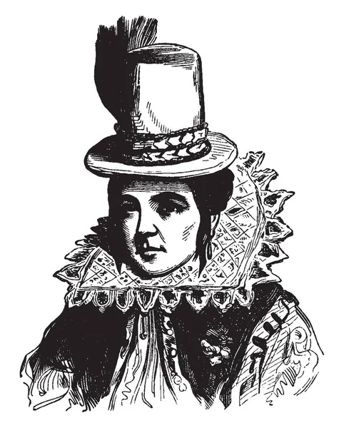 1596 1617 이었다 Jamestown 버지니아 빈티지 그림에서 정착으로 그녀의 협회를 — 스톡 벡터