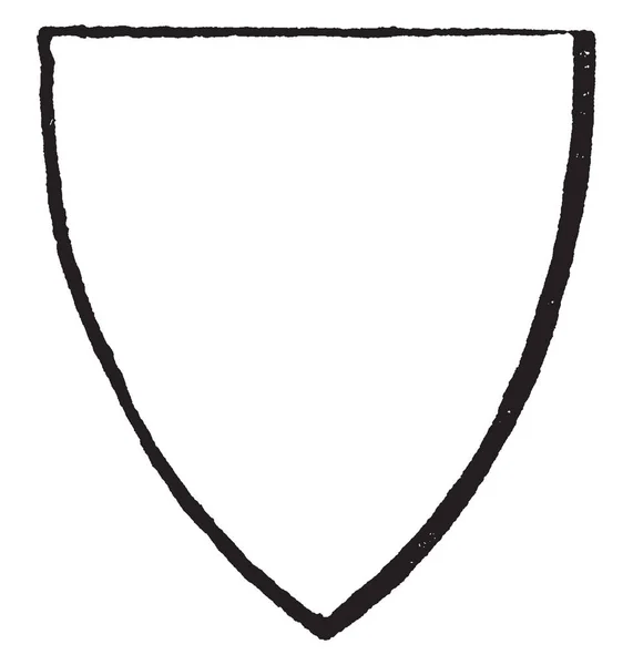 Pointed Shield Generally Used Heraldic Paintings Vintage Line Drawing Engraving — Stock Vector