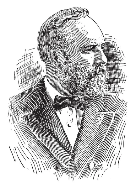James Abram Garfield, 1831-1881, o 20 Cumhurbaşkanı Amerika Birleşik Devletleri ve Ohio, vintage çizgi çizme veya oyma illüstrasyon ABD Temsilciler Meclisi üyesi oldu