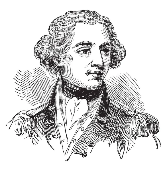 バナスター タールトン 1754 1833 彼はイギリス兵と政治家 ビンテージの線描画や彫刻イラスト — ストックベクタ
