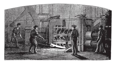 Bu resimde demir, vintage çizgi çizme veya oyma resim yapan bir kişi temsil eder..