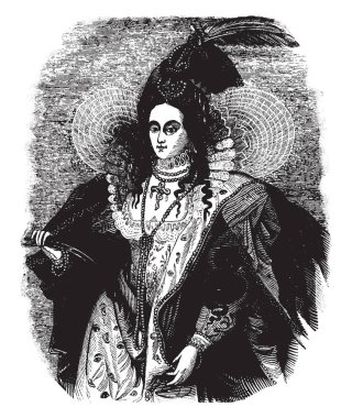 Kraliçe Elizabeth, 1533-1603, 1558 1603 için İngiltere ve İrlanda Kraliçe, Tudor, vintage çizgi çizme veya oyma illüstrasyon hanesi son hükümdarı oydu