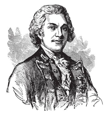 Silas Talbot, 1751-1813, o bir orduya ve continental Amerikan Devrimi, vintage çizgi çizme veya oyma illüstrasyon sırasında donanma subayı