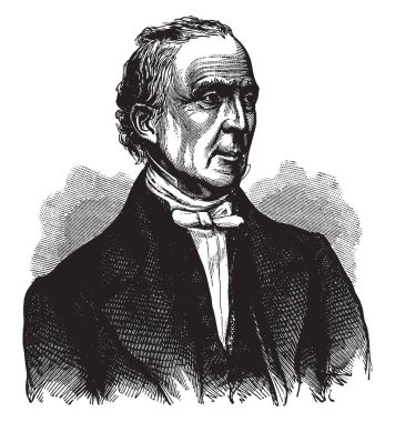 Josiah Quincy, 1772-1864, o oldu bir ABD'li eğitimci, politikacı, Boston Belediye Başkanı ve Başkan, Harvard Üniversitesi, vintage çizgi çizme veya oyma illüstrasyon
