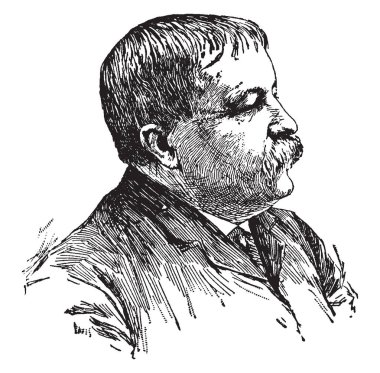 William Dean Howells, 1837-1920, o bir Amerikan realist roman yazarı, eleştirmen ve oyun yazarı, vintage çizgi çizme veya oyma illüstrasyon yapıldı.