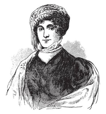 Dolley Madison, Amerika Birleşik Devletleri üzerinden 1809 1817'ın dördüncü eşini, vintage çizgi çizme veya oyma illüstrasyon o 1768-1849, oldu