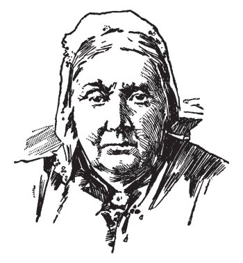 Bir Amerikalı şair, kaldırma, sosyal aktivist ve yazar, Battle Hymn Cumhuriyeti, vintage çizgi çizme veya oyma illüstrasyon yazmak için ünlü için bir savunucusu Julia Ward Howe, 1819-1910, o yapıldı