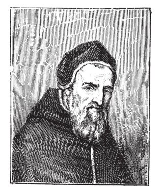 Papa Sixtus V, 1521-1590, 1590 için 1585 gelen Papa, vintage çizgi çizme veya oyma illüstrasyon biriydi