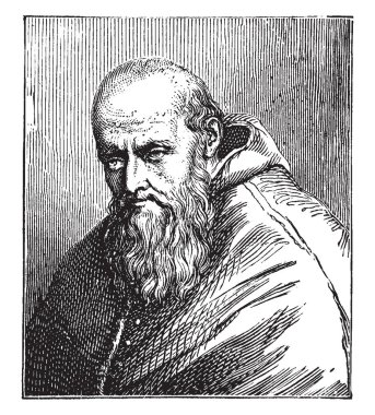 Papa Paul III, 1468-1549, o 1549 için 1534 gelen Papa, vintage çizgi çizme veya oyma illüstrasyon yapıldı.