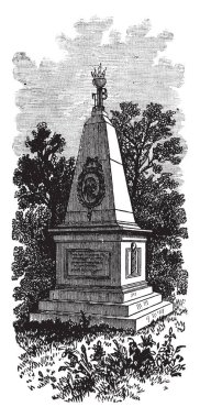 Clinton'ın anıt, bu anıt Dewitt Clinton, o bir ABD'li politikacı ve New York, vintage çizgi çizme veya oyma illüstrasyon Valisi oldu