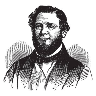Judah Philip Benjamin, 1811-1884, o bir avukat, ABD'li politikacı ve Louisiana, vintage çizgi çizme veya oyma illüstrasyon ABD Senatörü yapıldı.