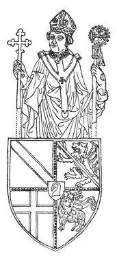 Bir Ecclesiastic, vintage çizgi çizme veya illüstrasyon oyma onuruna pirinç anıt dikildi.