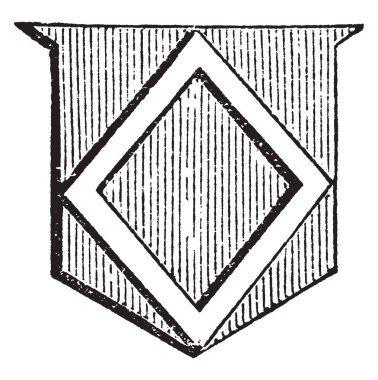 Ama aracılığıyla, vintage çizgi çizme veya illüstrasyon oyma delikli bir pastil şeklinde hali sıradan olduğunu.