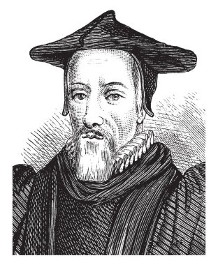 Richard Hooker, 1554-1600, o bir İngiliz Anglikan Kilisesi ve etkili teolog, vintage çizgi çizme veya oyma illüstrasyon rahipti
