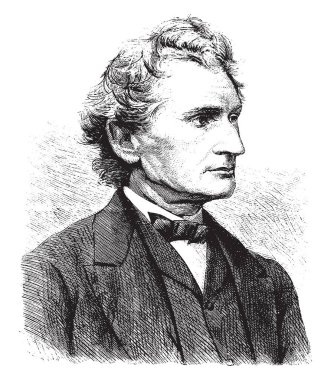 James D. Dana, 1813-1895, o bir Amerikalı jeolog, mineralog, yanardağ bilimcisi ve zoolog, vintage çizgi çizme veya oyma illüstrasyon yapıldı.