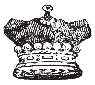 Aslında değil baş, vintage satır çizim veya gravür illüstrasyon Vikont Coronet artık.