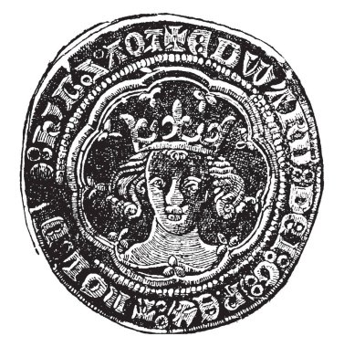 Dereceyi yan of un, Edward ilk dolaşımdan Edward III, vintage çizgi çizme veya oyma illüstrasyon saltanatı sırasında verilen III.