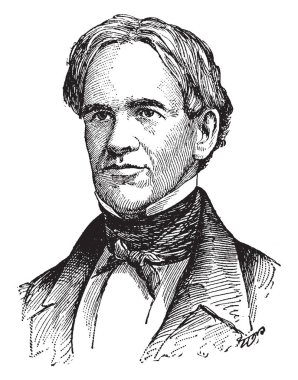 Horace Mann, 1796-1859, o Amerikan eğitim reformcu siyasetçi ve bir halk eğitim, vintage çizgi çizme veya oyma illüstrasyon teşvik adanmış whig