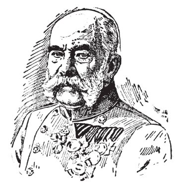 Francis Joseph, 1830-1916, o Avusturya İmparatoru, Macaristan kralı ve Bohemya, vintage çizgi çizme veya illüstrasyon oyma kralı olduğumu