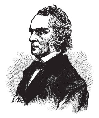 William Alfred Buckingham, 1804-1875, Connecticut ve Vali 1858 Connecticut'tan 1866 için vintage çizgi çizme veya oyma illüstrasyon Cumhuriyet Amerika Birleşik Devletleri Senatör yapmıştır