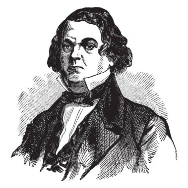 Howell Cobb, 1815-1868, o oldu bir ABD'li politikacı, ABD Temsilciler Meclisi Başkanı, Hazine Sekreteri ve Georgia, vintage çizgi çizme veya oyma illüstrasyon 40 Valisi