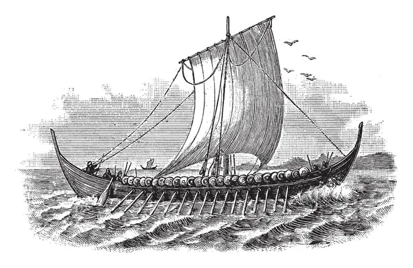 Norse Ship War Ein Schiff Von Einzigartigem Design Des Zehnten — Stockvektor