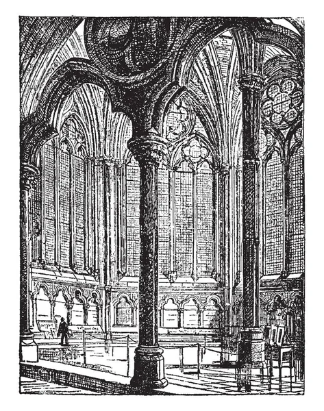 ウェストミン スター寺院章家もともと 世紀にベネディクト会の僧侶たちが毎日のミーティング ビンテージの線描画彫刻イラストを — ストックベクタ