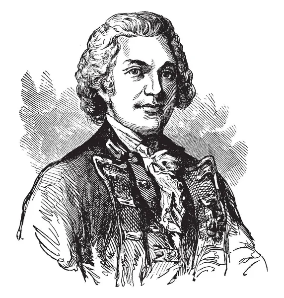 塞拉斯 1751 1813 他是一个军官在大陆军队和在大陆海军期间 美国革命 复古线画或雕刻插图 — 图库矢量图片