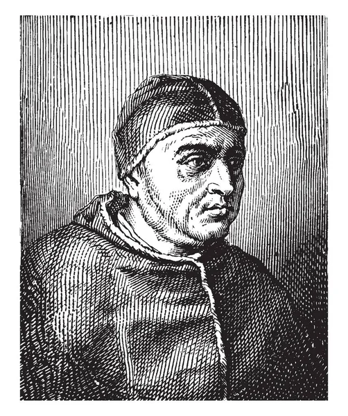 Папа Лев 1475 1521 Папой Римским 1513 1521 Год Рисование — стоковый вектор