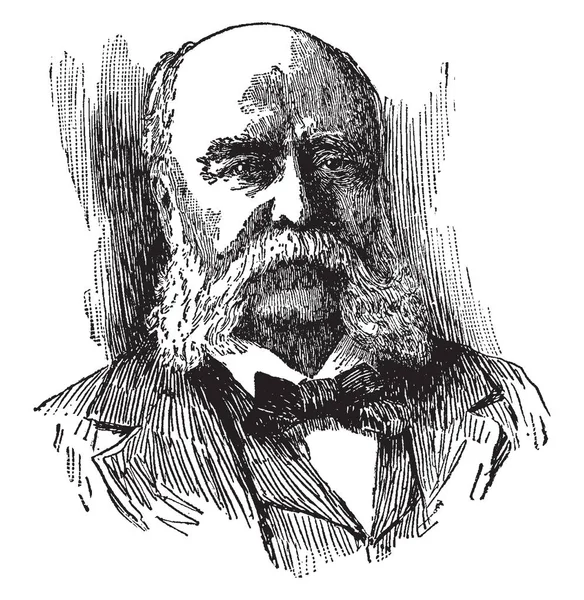 スチュワート リンドン ウッドフォード氏は 1835 1913 彼はアメリカの弁護士 政治家およびニューヨーク ビンテージの線描画や彫刻イラストの中尉知事 — ストックベクタ