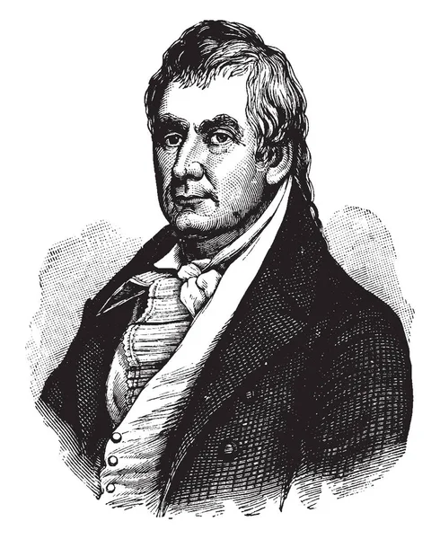 클레이 1757 1828 실업가 정치가에서 켄터키 켄터키 민병대에서 1812 빈티지 — 스톡 벡터