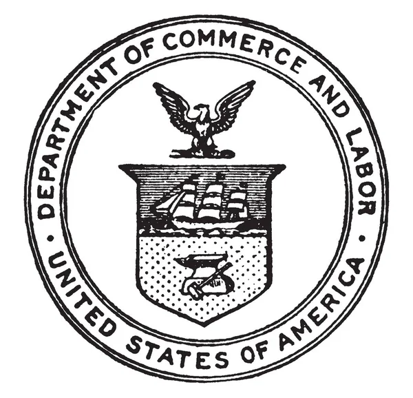 Друк Міністерства Торгівлі Сша Праці Сполучених Штатах Печатка Форму Кола — стоковий вектор