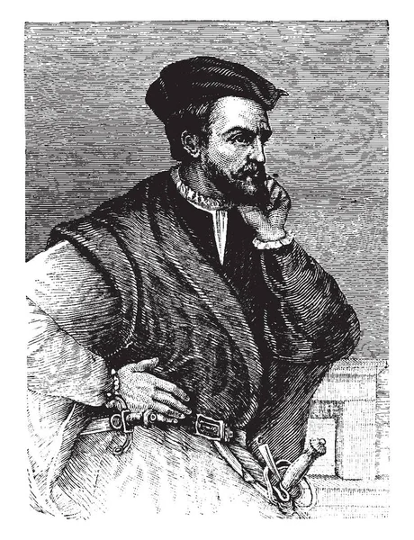 Jacques Cartier 1491 1557 Navigateur Explorateur Breton Revendique Qui Est — Image vectorielle