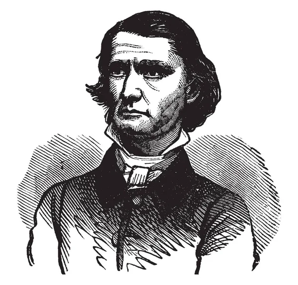 亨利亚历山大明智 1806 1876 他是一个美国律师 政治家和弗吉尼亚州长 复古线画或雕刻插图 — 图库矢量图片