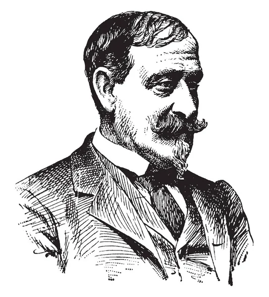 Winfield Scott Schley, 1839-1911, o bir Tuğamiral Amerika Birleşik Devletleri Deniz Kuvvetleri, vintage çizgi çizme veya oyma illüstrasyon yapıldı.