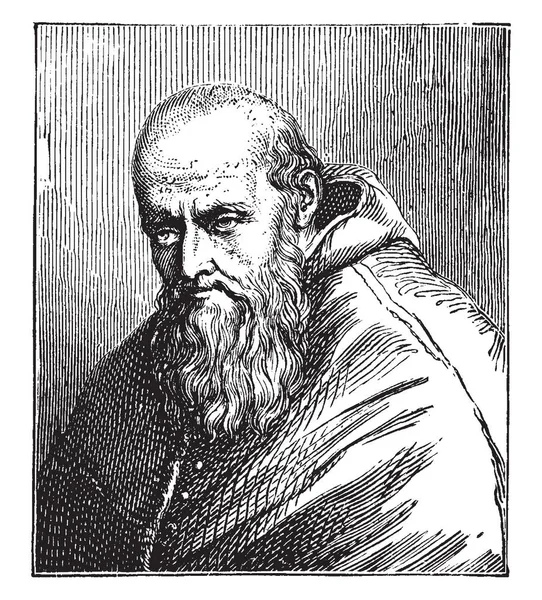 教皇パウロ 1468 1549 1534 1549 年までの教皇で ビンテージの線描画や彫刻イラスト — ストックベクタ