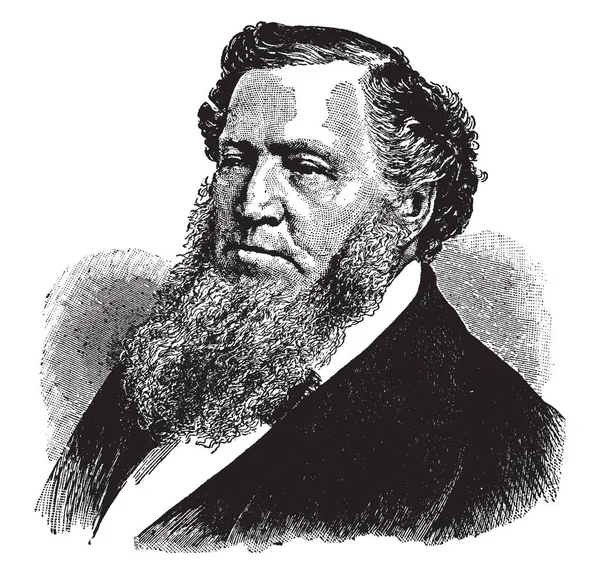 Brigham Young 1801 1877 American Leader Politician First Governor Utah — Stock Vector