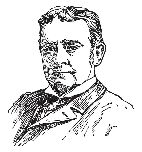 约瑟夫霍奇斯乔特 1832 1917 他是美国律师 外交官和美国驻英国大使 复古线画或雕刻插图 — 图库矢量图片